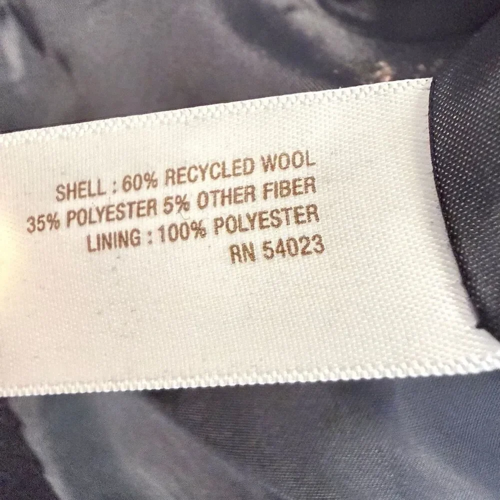 Old Navy Classic Notch Lapel Wool Blend Double-Breasted Navy Blue Peacoat XS